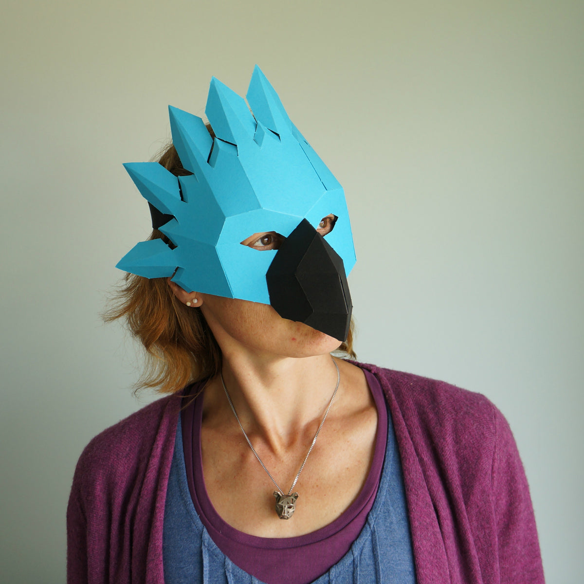 Parrot Half Mask | Low Poly Geometric Papercraft Template | PDF Download - Wintercroft-Mask