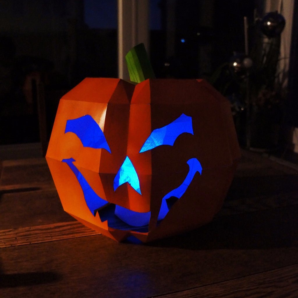 Pumpkin Mask | Low Poly DIY Halloween Template | PDF Download - Wintercroft-Mask
