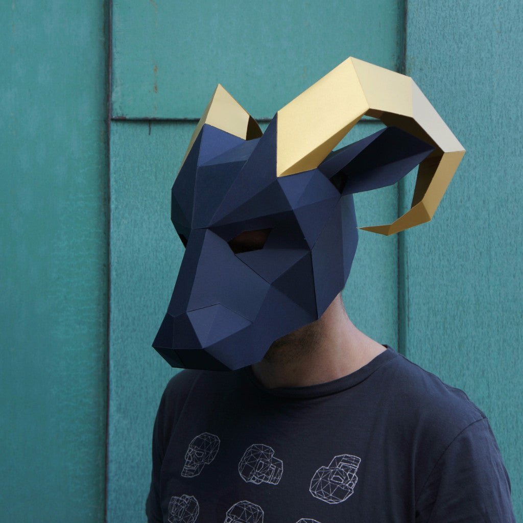 Ram Mask | Low Poly Geometric DIY Mask Template | PDF Download - Wintercroft-Mask