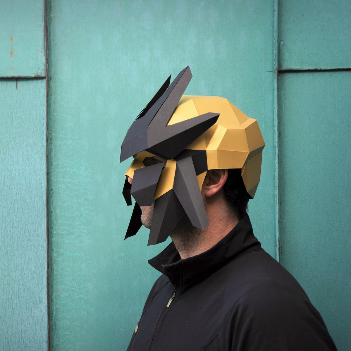 Ranger SciFi Helmet | Futuristic Geometric DIY Papercraft Template | PDF Download - Wintercroft-Mask