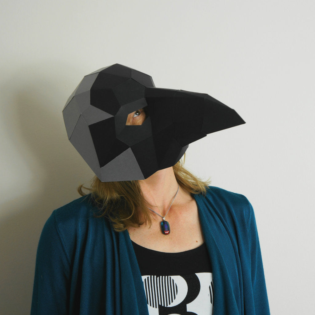 Crow Trophy Mask | DIY Paper Animal Template | Printable PDF Download