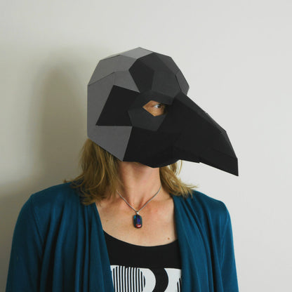 Crow Trophy Mask | DIY Paper Animal Template | Printable PDF Download