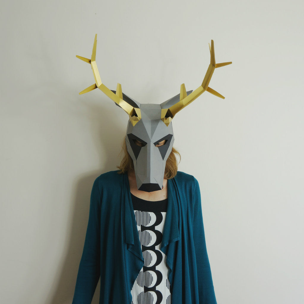 Stag Trophy Mask | DIY Paper Template | Printable PDF Download