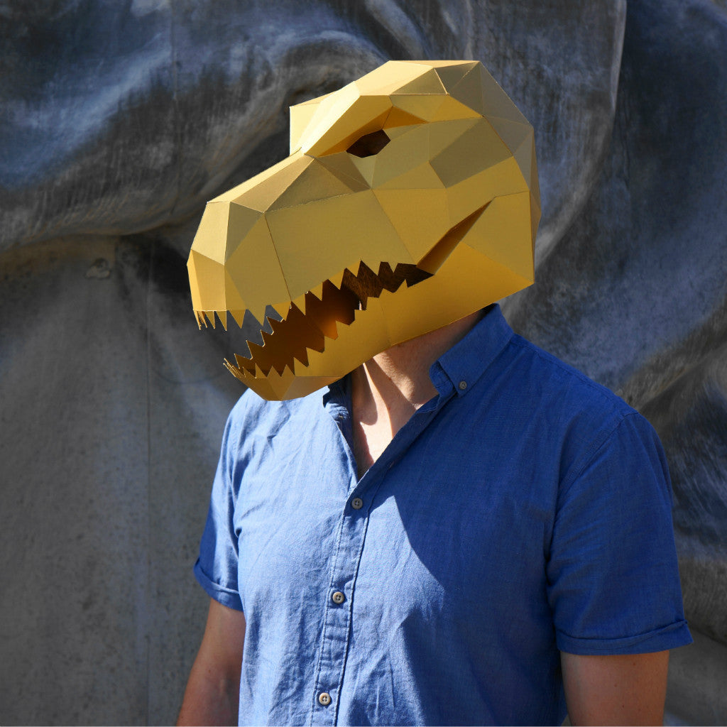 T-Rex Mask | Low Poly DIY Dinosaur Template | PDF Download