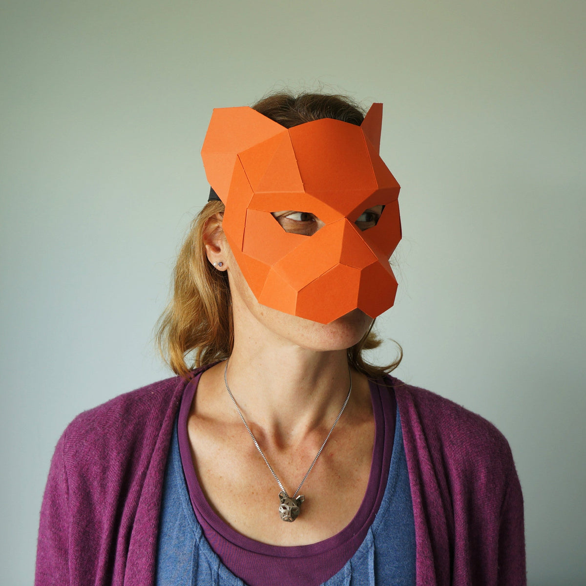 Tiger | Low Poly Geometric Half Mask Template | PDF Download - Wintercroft-
