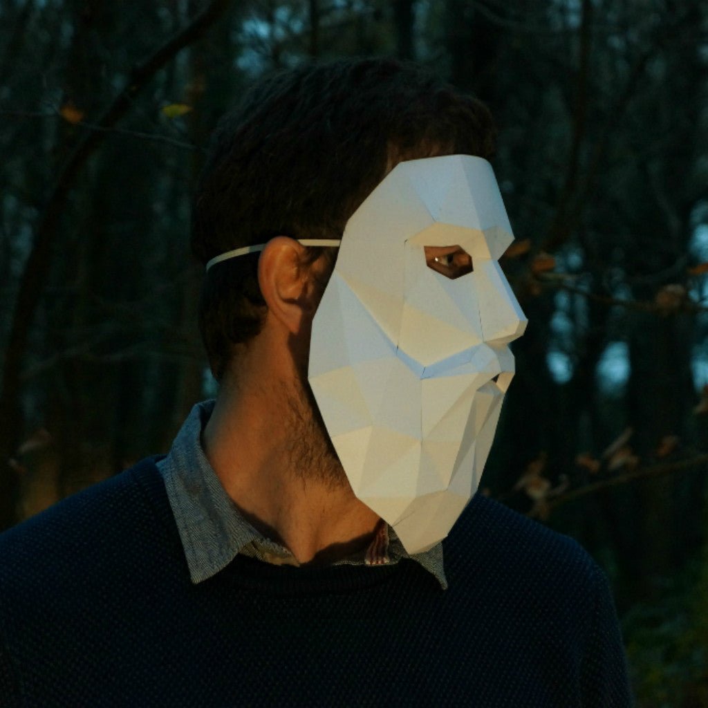 Bearded Man Mask | Low Poly Geometric DIY Template | PDF Download - Wintercroft-Mask