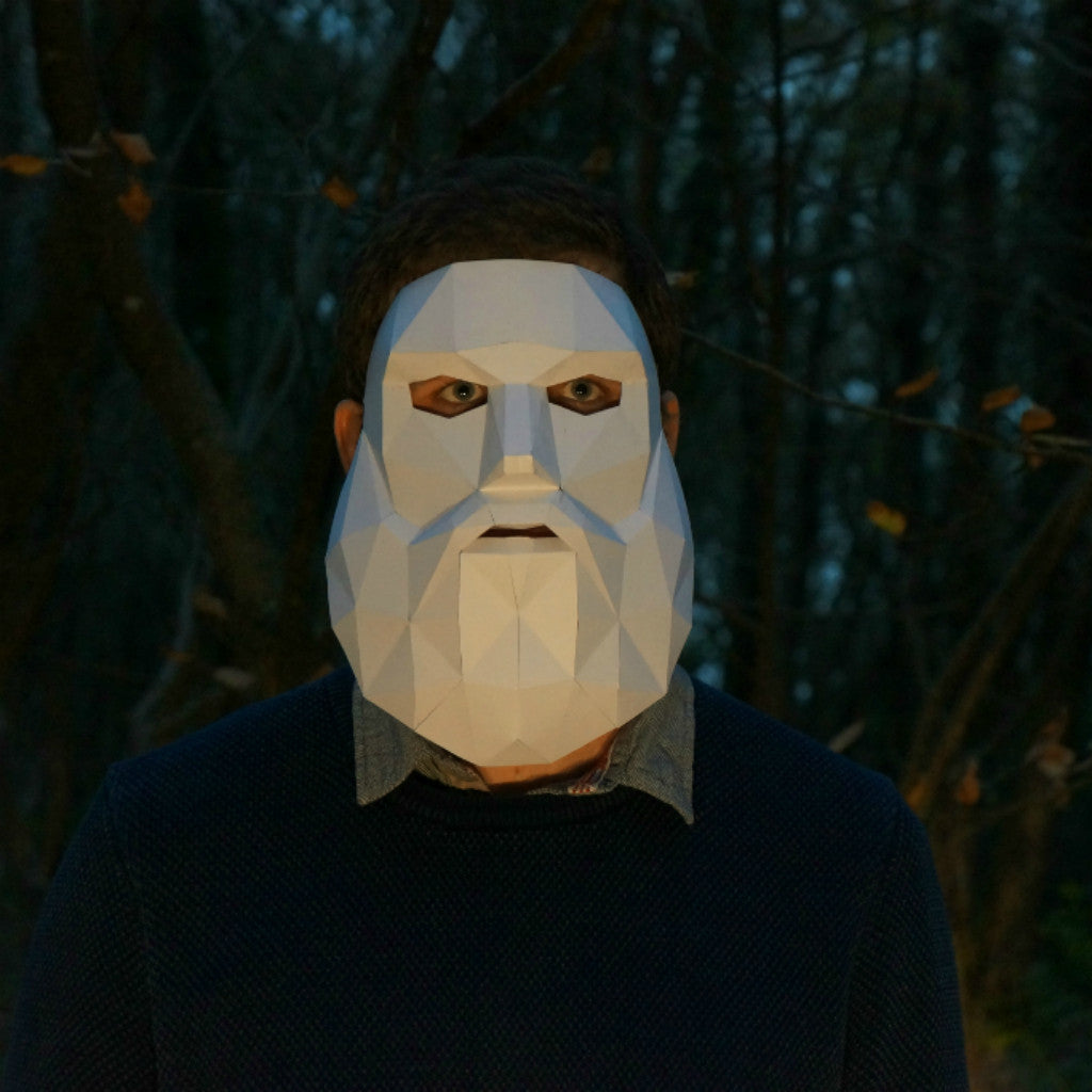 Bearded Man Mask | Low Poly Geometric DIY Template | PDF Download