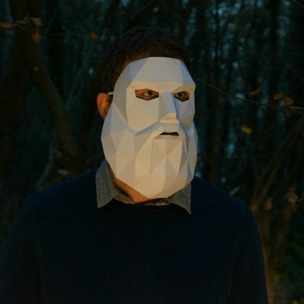 Bearded Man Mask | Low Poly Geometric DIY Template | PDF Download