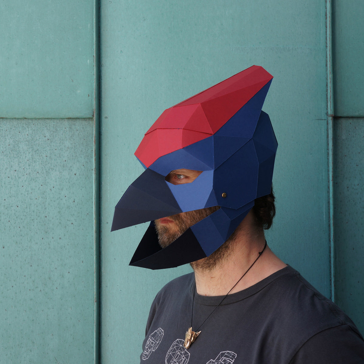 Finch Mask | Low Poly Geometric DIY Bird Template | PDF Download - Wintercroft-Mask