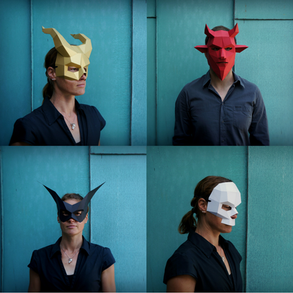 Demon Horns | Low Poly DIY Halloween Mask Template | PDF Download