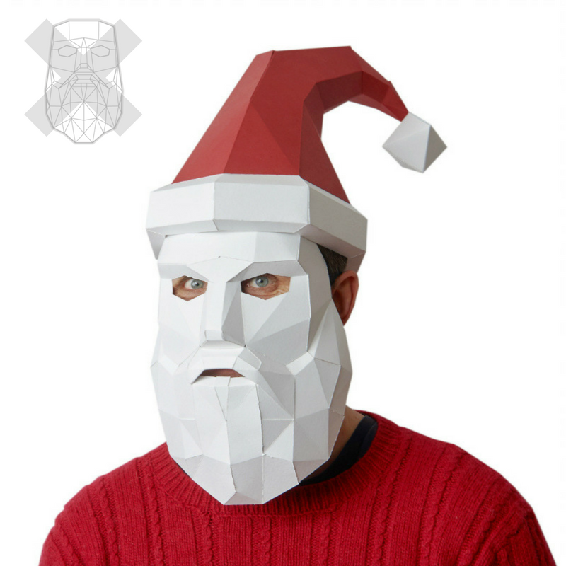 Festive Santa Hat (With or Without Mask) | Printable Papercraft | PDF Download